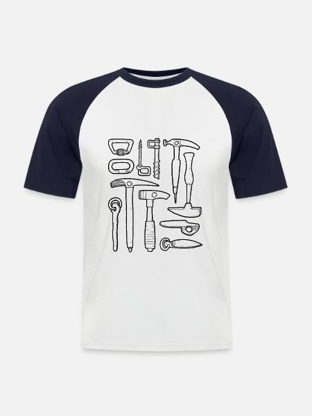 Mountaineering equipment - Men's Baseball T-Shirt - white/navy