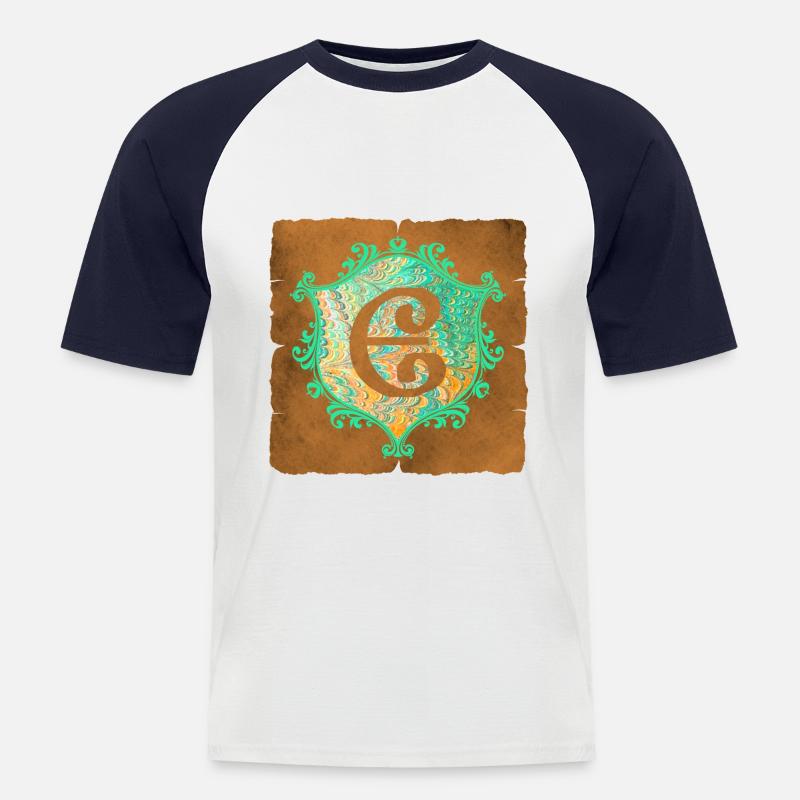 e 36 e - Männer Baseball-T-Shirt - Weiß/Navy