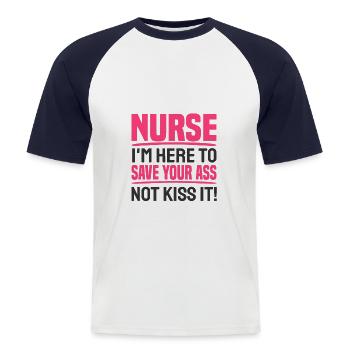 Krankenschwester Krankenpflegerin Nerviger Patient - Männer Baseball-T-Shirt - Weiß/Navy - Vorne - Nik (191cm)