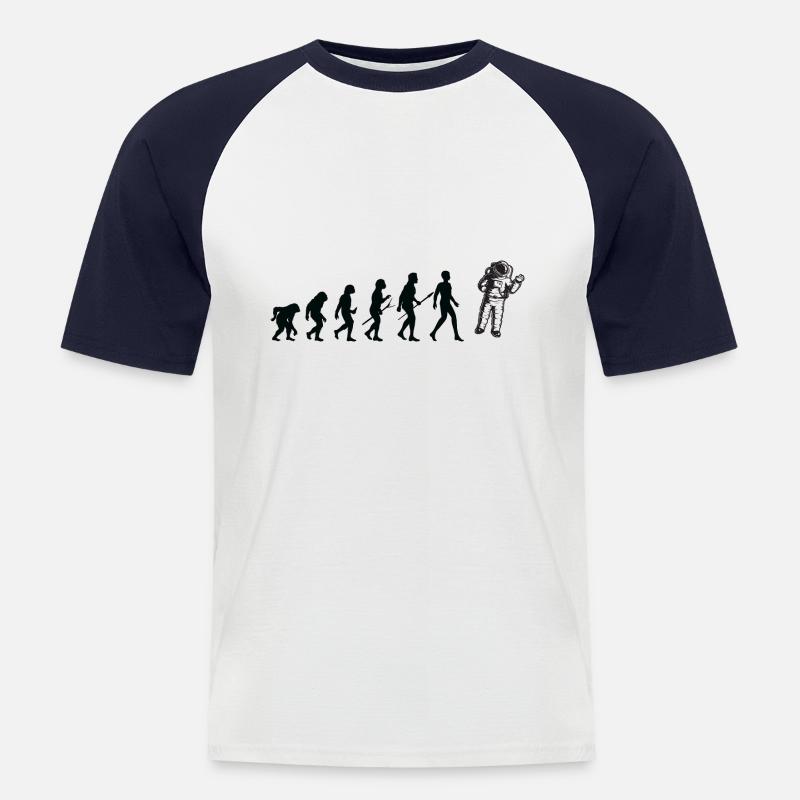 Evolution Raum - Männer Baseball-T-Shirt - Weiß/Navy