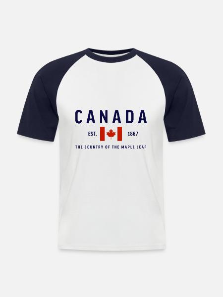 Canada Est 1867 Classic - Men's Baseball T-Shirt - white/navy