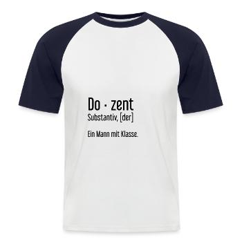 Lehrer Dozent Lehrmeister Schule Pädagoge Lernen - Männer Baseball-T-Shirt - Weiß/Navy - Vorne - Nik (191cm)