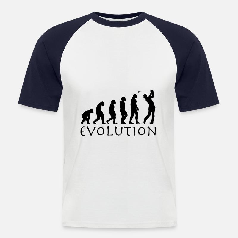 Évolution du golf - T-shirt baseball manches courtes Homme - blanc/marine