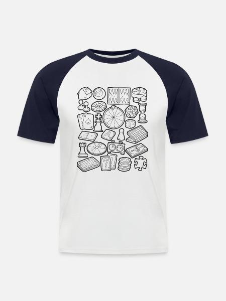 Brettspiele und Gesellschaftsspiele - Männer Baseball-T-Shirt - Weiß/Navy