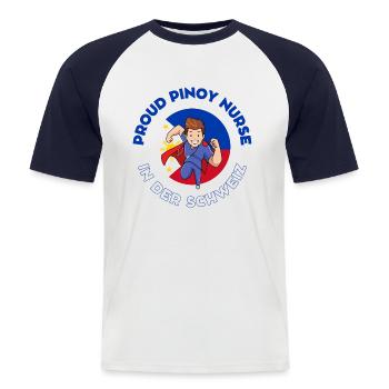 Pinoy Nurse Geschenk Krankenpfleger in der Schweiz - Männer Baseball-T-Shirt - Weiß/Navy - Vorne - Nik (191cm)