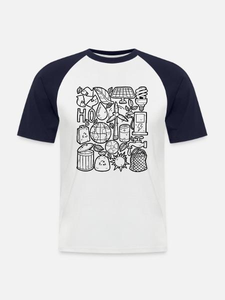 Ecology, environmental protection and sustainability - Men's Baseball T-Shirt - white/navy