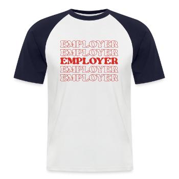 Leitender Vorgesetzter des Arbeitgebers - Männer Baseball-T-Shirt - Weiß/Navy - Vorne - Nik (191cm)
