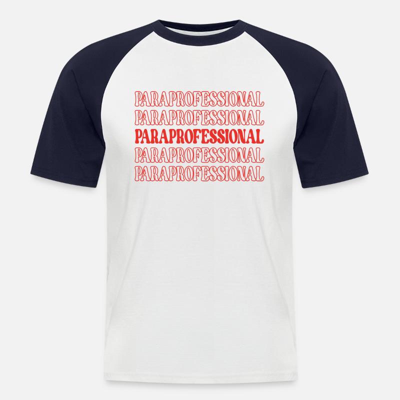 Paraprofessioneller Lehrerassistent Lehrerassistent - Männer Baseball-T-Shirt - Weiß/Navy