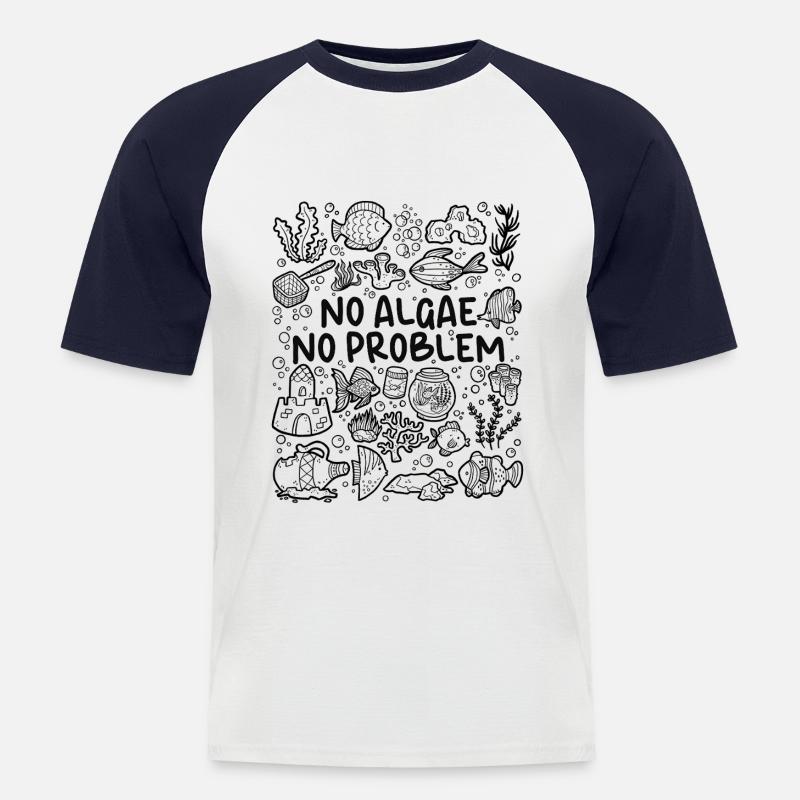 No algae, no problem – aquarium - Men's Baseball T-Shirt - white/navy