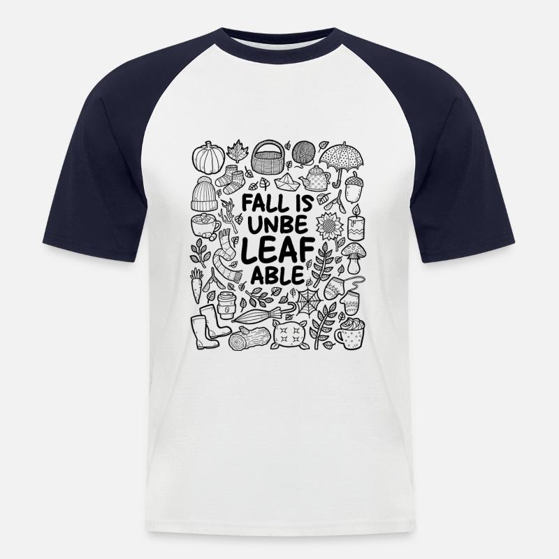 Herbst ist un-blatt-bar! - Männer Baseball-T-Shirt - Weiß/Navy