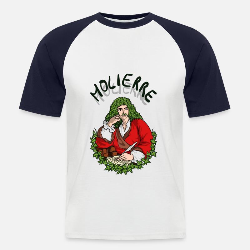 Molierre / Molière - Männer Baseball-T-Shirt - Weiß/Navy