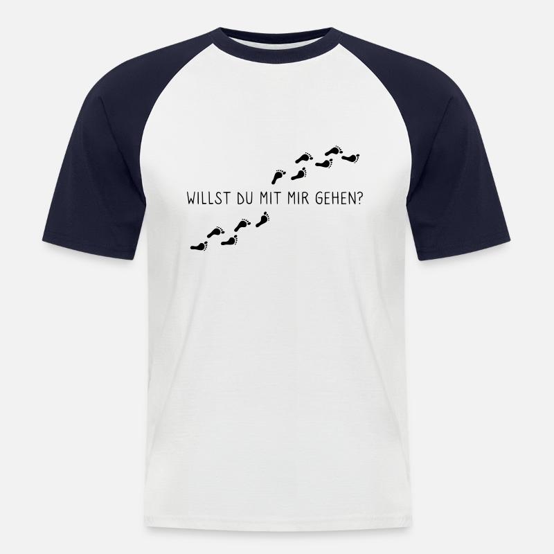 Willst du mit mir gehen? - Männer Baseball-T-Shirt - Weiß/Navy