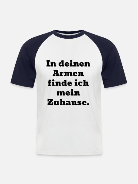 In your arms - Men's Baseball T-Shirt - white/navy