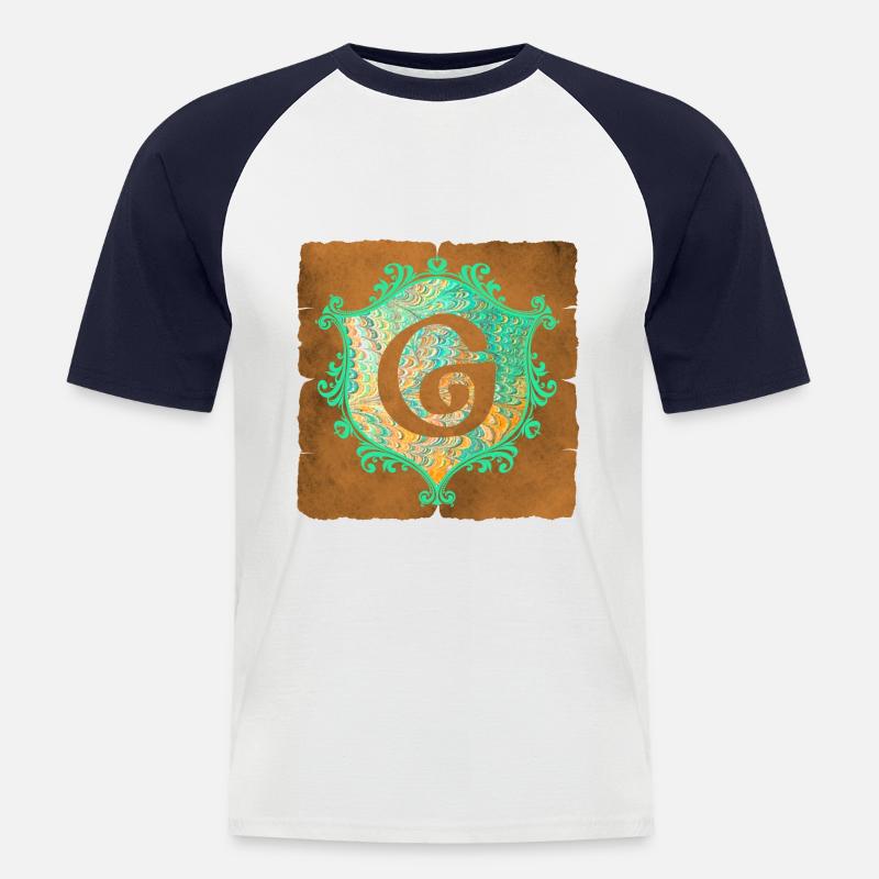 e 36 g - Männer Baseball-T-Shirt - Weiß/Navy