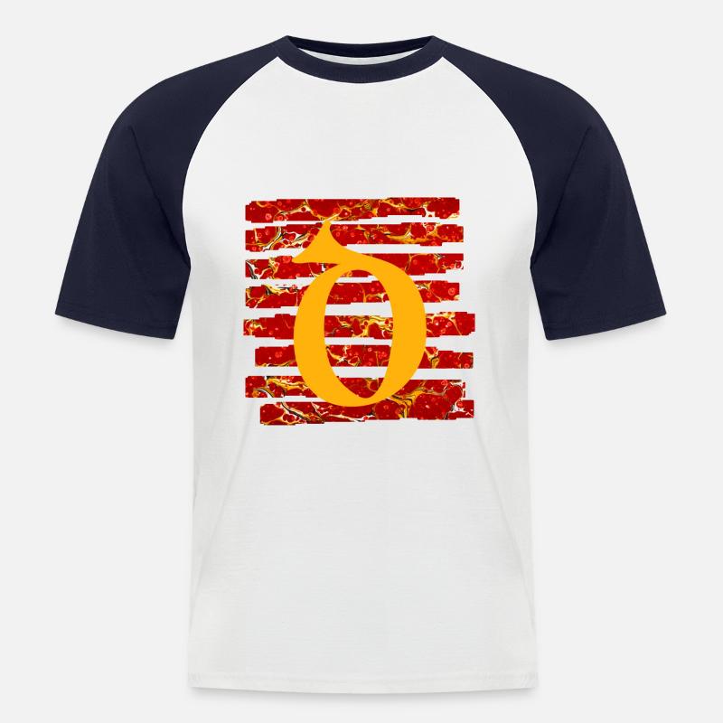 stripes e 232 d - Men's Baseball T-Shirt - white/navy