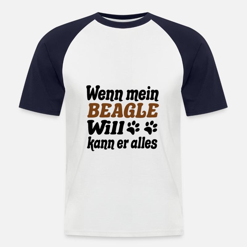 Beagle - Männer Baseball-T-Shirt - Weiß/Navy