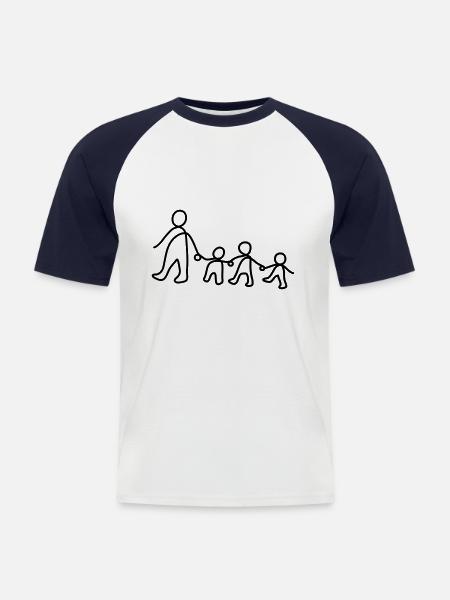 Brigitte // Lineart - Men's Baseball T-Shirt - white/navy