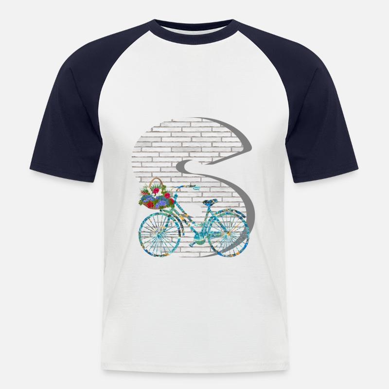 fahrrad e 100 s - Männer Baseball-T-Shirt - Weiß/Navy