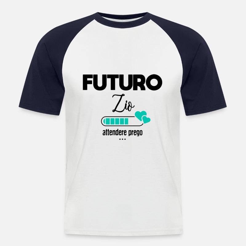 Futuro zio - Maglia da baseball a manica corta da uomo - bianco/navy