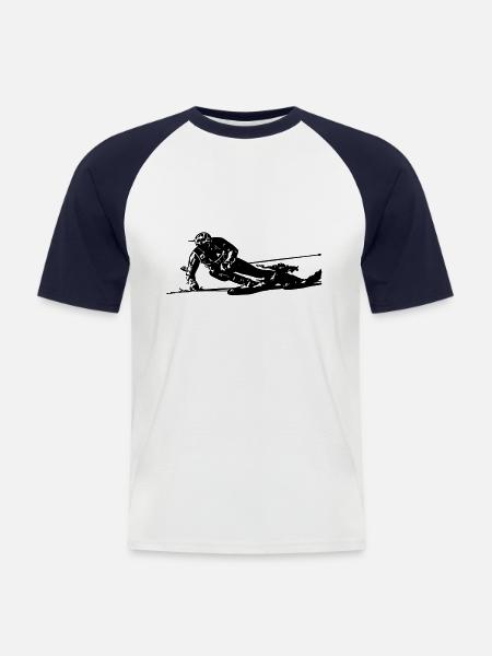 Skier 3 - Men's Baseball T-Shirt - white/navy