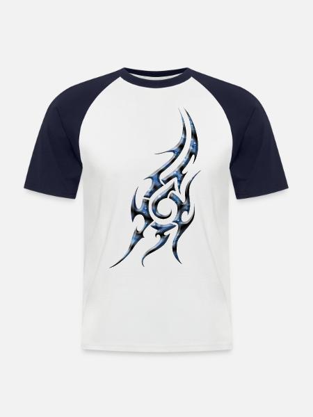 Tribal 1 by CustomStyle - Men's Baseball T-Shirt - white/navy