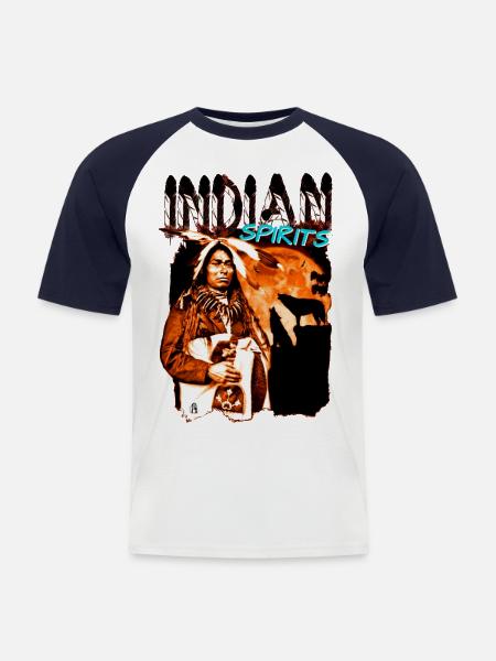 INDIAN SPIRITS 2 - Men's Baseball T-Shirt - white/navy