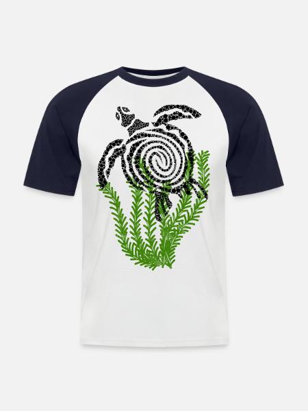 Schildkröte abstrakt - Männer Baseball-T-Shirt - Weiß/Navy