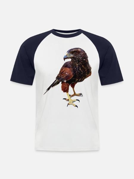 Der rot-schwarze Adler - Männer Baseball-T-Shirt - Weiß/Navy