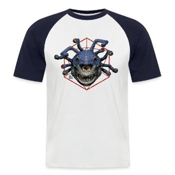 Dungeons & Dragons DND Beholder - Männer Baseball-T-Shirt - Weiß/Navy - Vorne - Nik (191cm)