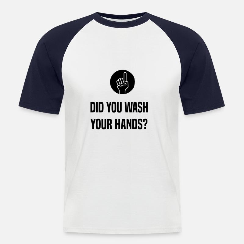 Ti sei lavato le mani? - Maglia da baseball a manica corta da uomo - bianco/navy