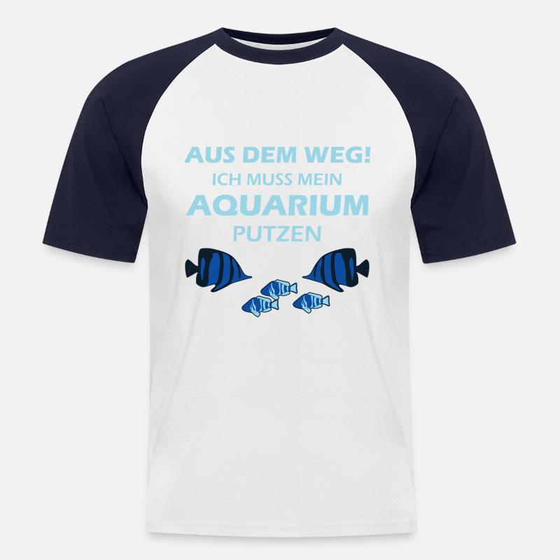 Aquarium Aquarianer - Männer Baseball-T-Shirt - Weiß/Navy