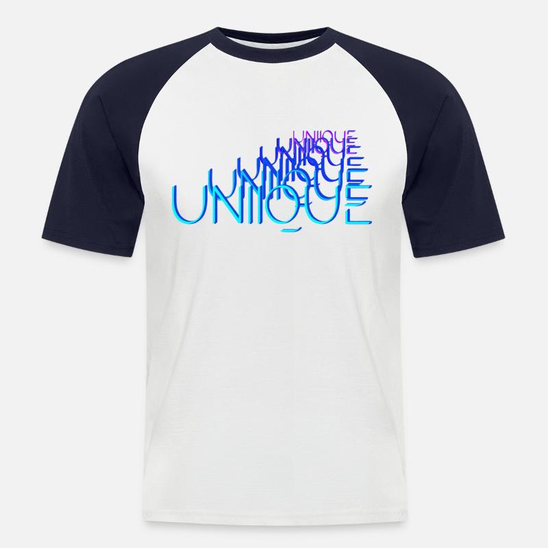 Unique - Männer Baseball-T-Shirt - Weiß/Navy