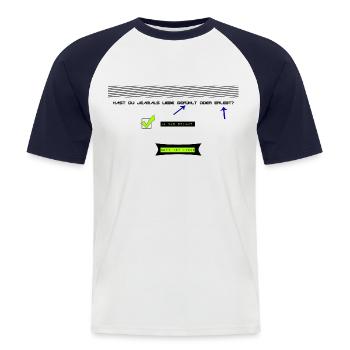 L’amour ne peut être nié - T-shirt baseball manches courtes Homme - blanc/marine - Devant - Nik (191cm)