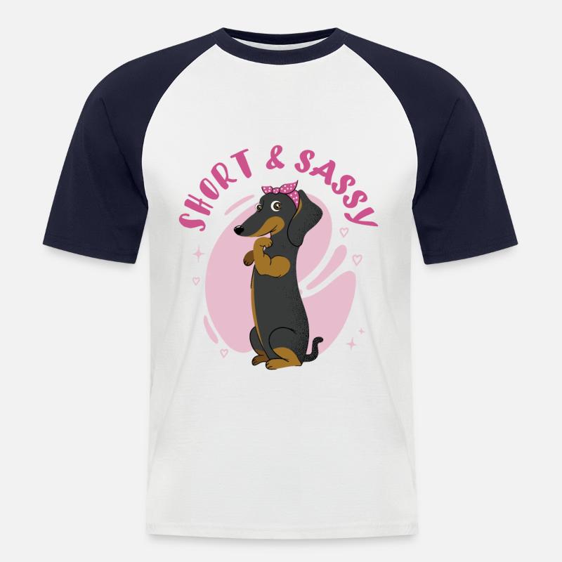 Weenie Maman Teckel - T-shirt baseball manches courtes Homme - blanc/marine