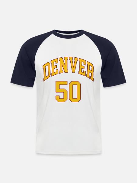 Denver 50 - Männer Baseball-T-Shirt - Weiß/Navy