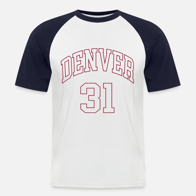 Denver 31 - Männer Baseball-T-Shirt - Weiß/Navy
