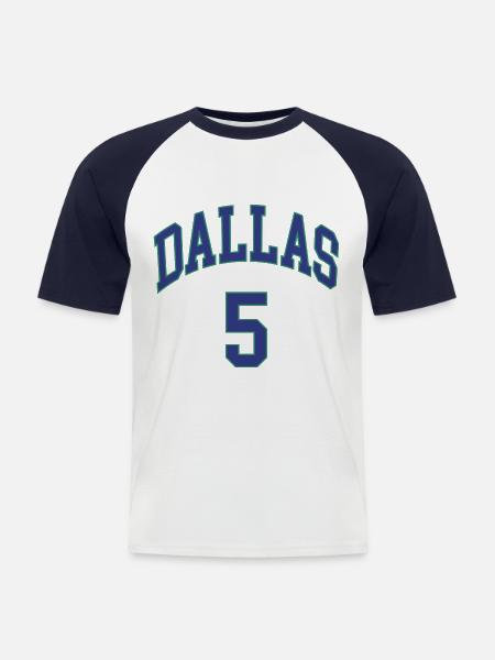 Dallas 5 - Männer Baseball-T-Shirt - Weiß/Navy
