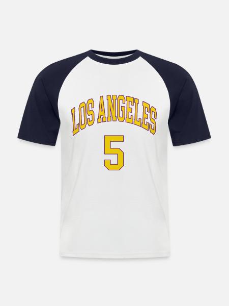 Los Angeles 5 - Männer Baseball-T-Shirt - Weiß/Navy