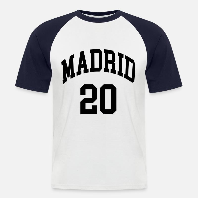 Madrid 20 - Männer Baseball-T-Shirt - Weiß/Navy