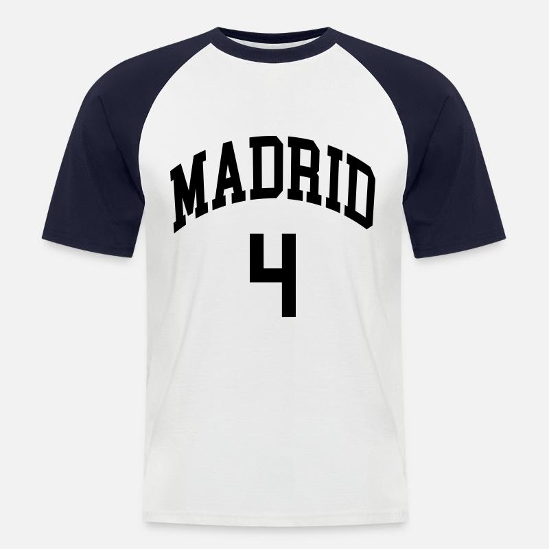 Madrid 4 - Männer Baseball-T-Shirt - Weiß/Navy