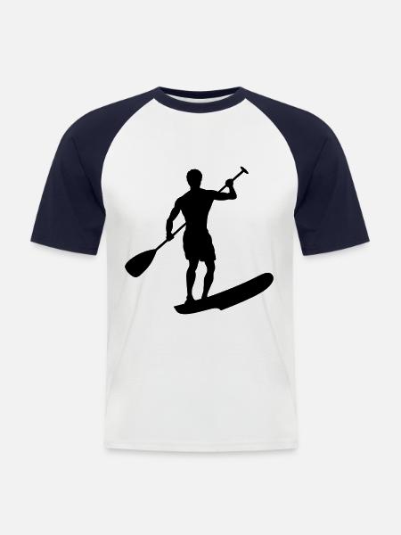 Stand Up Paddling - Men's Baseball T-Shirt - white/navy