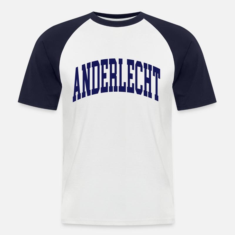 Anderlecht - Männer Baseball-T-Shirt - Weiß/Navy