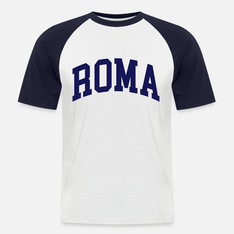 Rom - Männer Baseball-T-Shirt - Weiß/Navy