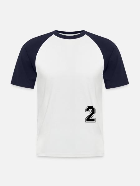 2 - Männer Baseball-T-Shirt - Weiß/Navy