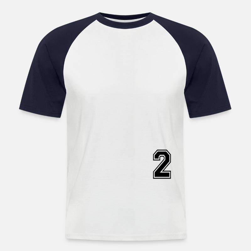 2 - Männer Baseball-T-Shirt - Weiß/Navy
