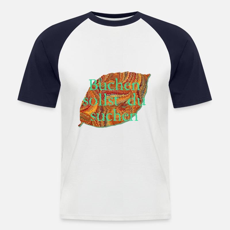 buche e 22 - Männer Baseball-T-Shirt - Weiß/Navy
