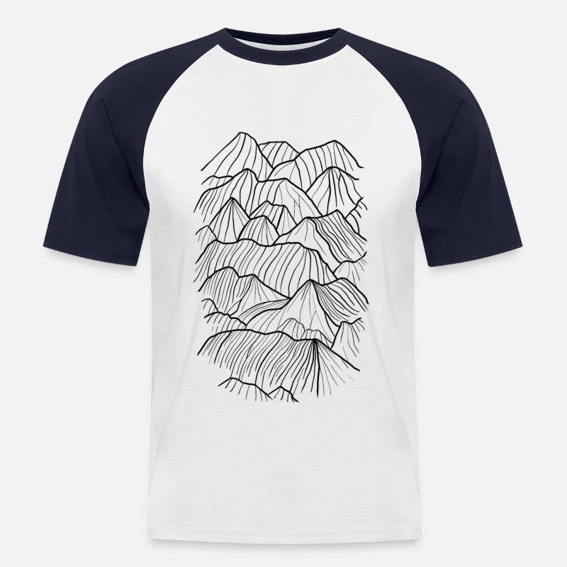 Schwarze Berge - Männer Baseball-T-Shirt - Weiß/Navy