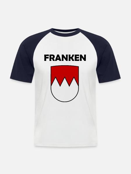 Franconie au sud - T-shirt baseball manches courtes Homme - blanc/marine