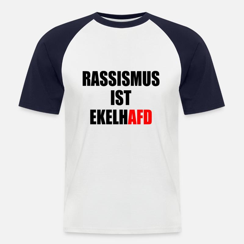 rassismus ist ekelhafd - Männer Baseball-T-Shirt - Weiß/Navy