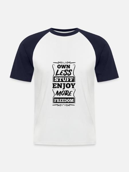 Minimalism - Freedom - Men's Baseball T-Shirt - white/navy